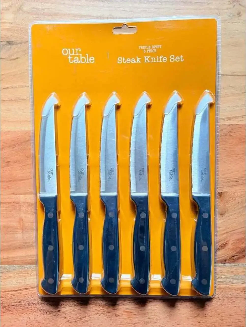 Our Table Triple Rivet 6 Piece Steak Knife Set